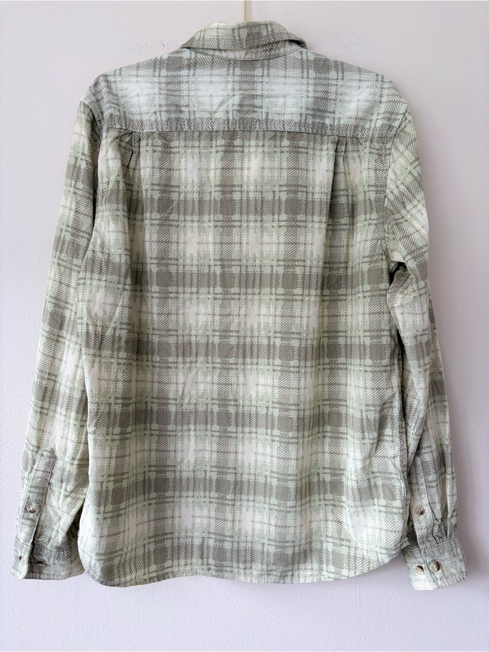 BDG Urban Outfitters Corduroy Plaid Button Down Shirt Green Medium - Picture 3 of 3